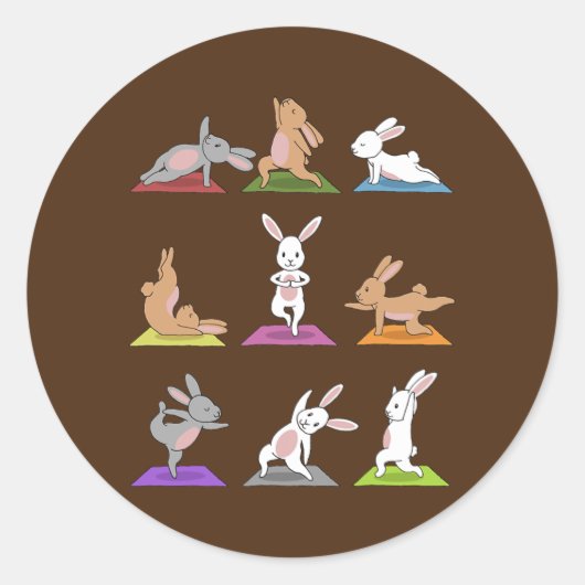 Bunny Yoga Runder Aufkleber (Vorderseite)