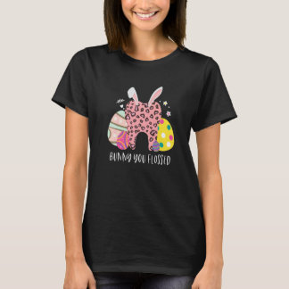 Bunny You Flossed Tooth Ostertag Leopardendruck D T-Shirt