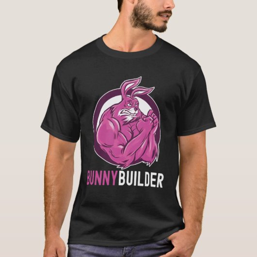 Bunnybuilder Easter Bunny Workout Gym Weightlift T-Shirt (Vorderseite)