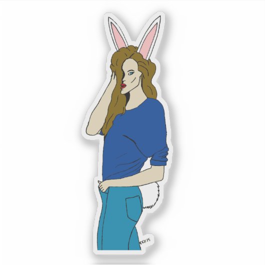 Bunnygirl Aufkleber (Vorderseite)