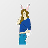 Bunnygirl Fensteraufkleber (Blatt)