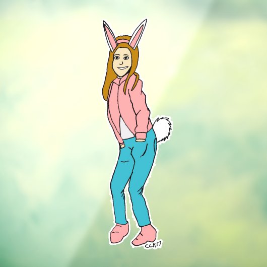 Bunnygirl Fensteraufkleber (Blatt 3)