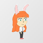 Bunnygirl Fensteraufkleber (Blatt)