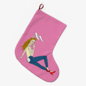 Bunnygirl Großer Weihnachtsstrumpf (Vorderansicht (hängend))