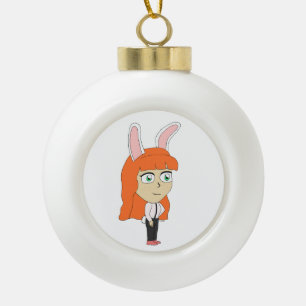 Bunnygirl Keramik Kugel-Ornament