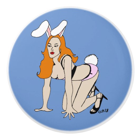 Bunnygirl Keramikknauf (Vorderseite)