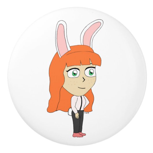 Bunnygirl Keramikknauf (Vorderseite)