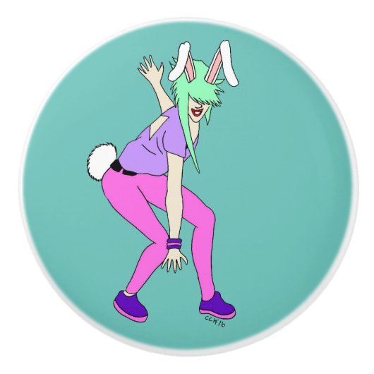 Bunnygirl Keramikknauf (Vorderseite)