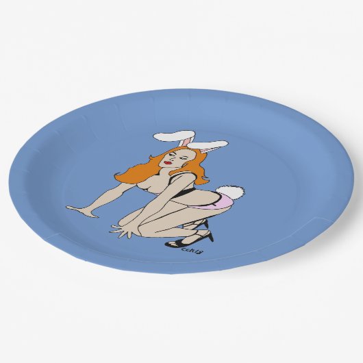 Bunnygirl Pappteller (Schrägansicht)