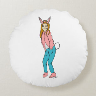 Bunnygirl Rundes Kissen