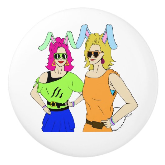 Bunnygirls Keramikknauf (Vorderseite)