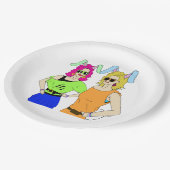 Bunnygirls Pappteller (Schrägansicht)