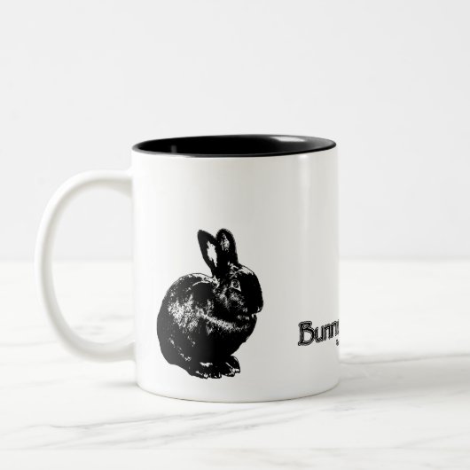 BunnyLuv schwarze Kaninchen-Tasse Zweifarbige Tasse (Links)