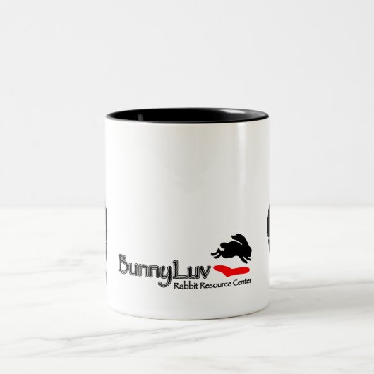 BunnyLuv schwarze Kaninchen-Tasse Zweifarbige Tasse (Mittel)