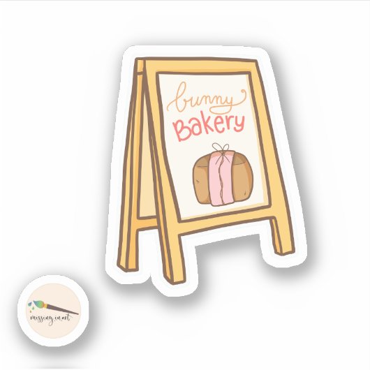 Bunny's Bakery Collection - Bunny Bakery Sign Aufkleber (Vorderseite)