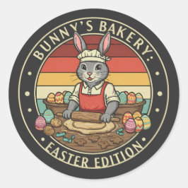 Bunny's Bakery Osterausgabe Runder Aufkleber