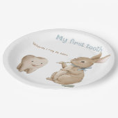 Bunny's boy First Tooth Party Pappteller (Schrägansicht)