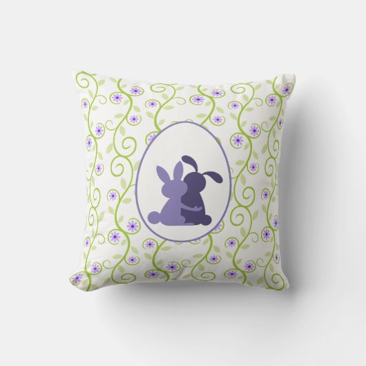 Bunny's Embrace Spring Floral Kissen (Vorderseite)