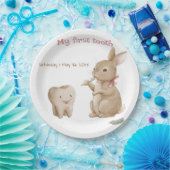 Bunny's Girl First Tooth Party Pappteller (Party)