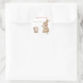 Bunny's Girl First Tooth Party Runder Aufkleber (Tasche)