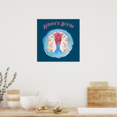 Bunny's Room Anpassbare Bunnies mit Peony Poster (Küche)