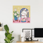 Bunny's Tea Time Illustration Poster (Heimbüro)