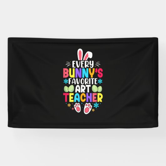 Bunny's Teacher Osterzeit Thema farbenfrohe Gestal Banner (Horizontal)