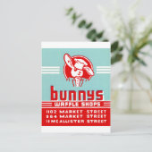 Bunnys Waffle Shops Postkarte (Stehend Vorderseite)