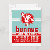 Bunnys Waffle Shops Postkarte (Vorne/Hinten)