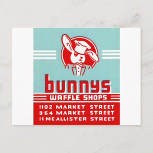 Bunnys Waffle Shops Postkarte