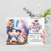 Bunny's Wonderland Tea Party Babydusche Einladung (Stehend Vorderseite)