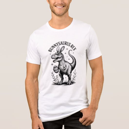 Bunnysaurus Easter Men's Tee Dino Bunny Humor  (Vorderseite)