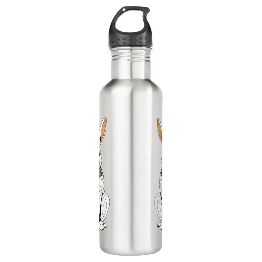 BunnySip – Cute Rabbit Design Water Bottle Edelstahlflasche (Vorderseite)