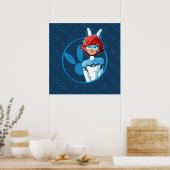 Bunnyx Blue Abzeichen Poster (Küche)