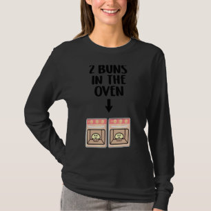 Buns in den Oven Twins Schwangerschaft Ankündigung T-Shirt