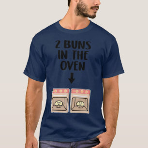 Buns in den Oven Twins Schwangerschaft Ankündigung T-Shirt