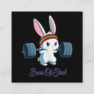 Buns von Sl Ness Rabbit Bunny Lover Gym Workout Quadratische Visitenkarte