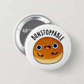 Bunstoppable Funny Bun Pun Button (Vorne & Hinten)