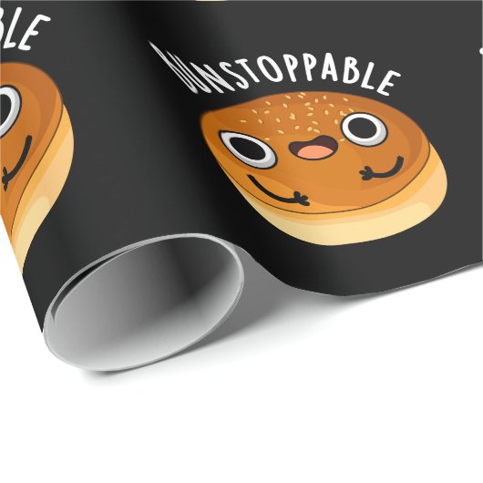 Bunstoppable Funny Bun Pun Dark BG Geschenkpapier (Rolleneckpunkt)