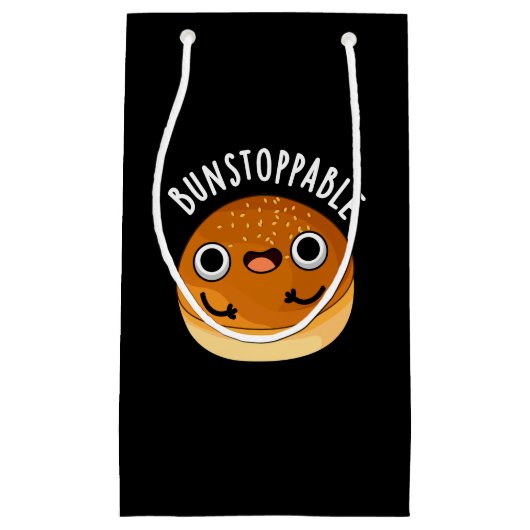 Bunstoppable Funny Bun Pun Dark BG Kleine Geschenktüte (Vorderseite)