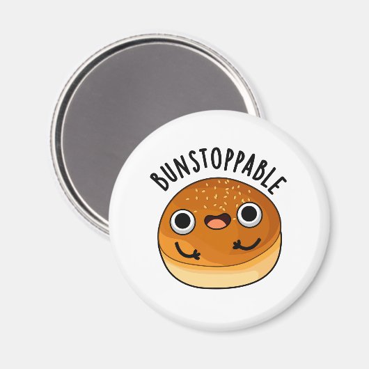 Bunstoppable Funny Bun Pun Magnet (Vorderseite/Rückseite)