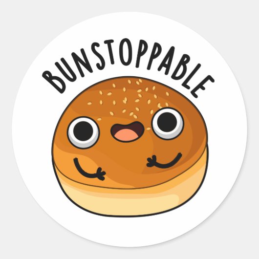 Bunstoppable Funny Bun Pun Runder Aufkleber (Vorderseite)