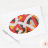 bunt 0748 abstrakte Kunst Ovaler Aufkleber (Umschlag)