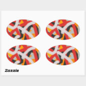 bunt 0748 abstrakte Kunst Ovaler Aufkleber (Blatt)