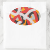 bunt 0748 abstrakte Kunst Ovaler Aufkleber (Tasche)