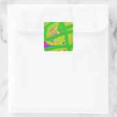bunt 3748 abstrakte Kunst Quadratischer Aufkleber (Tasche)