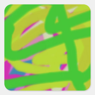 bunt 3748 abstrakte Kunst Quadratischer Aufkleber