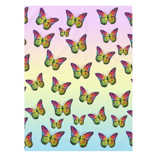 BUNT ABSTRAKT SCHMETTERLINGE TISCHDECKE (Vorderseite)