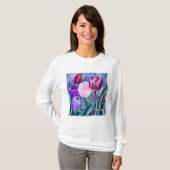 Bunt bemaltes Tulpen T-Shirt (Vorne ganz)