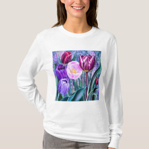 Bunt bemaltes Tulpen T-Shirt